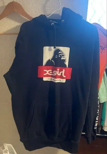 엑스걸 블랙 L 사이즈 후드티