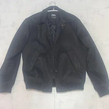 ZARA 메탈릭 글리터 블랙 자켓 블루종 블랙 라메 티셔츠