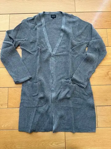 빔즈 롱 가디건 와플 L 사이즈 그레이