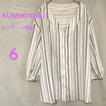 [쿠미교쿠] 시어 블라우스 (6) 7부 소매 루즈핏 온워드 카시야마 고급