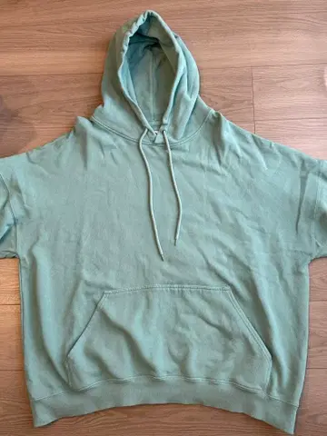 민트 그린 오버 사이즈 후드티