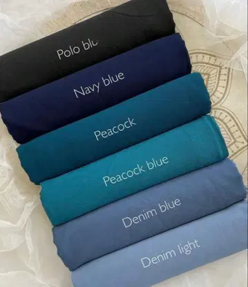 여성용 무지 6개 세트 펄 쉬폰 히잡 스카프