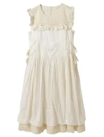 핑크하우스 배색 로운 레이어드 원피스