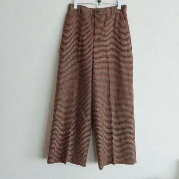 매킨토시 체크 무늬 와이드 팬츠 36
