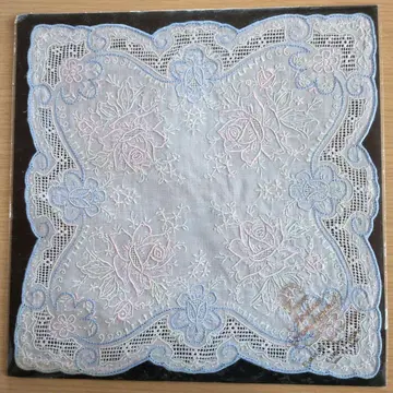 [미사용 새상품] 고급 스와토 자수 손수건 수제 자수 레이스