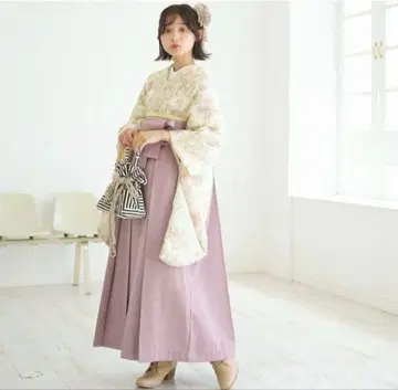 Utatane 꽃무늬 x 더스티 핑크 하카마 세트 졸업식