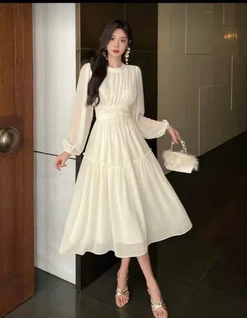 아이보리 원피스 웨딩, 파티