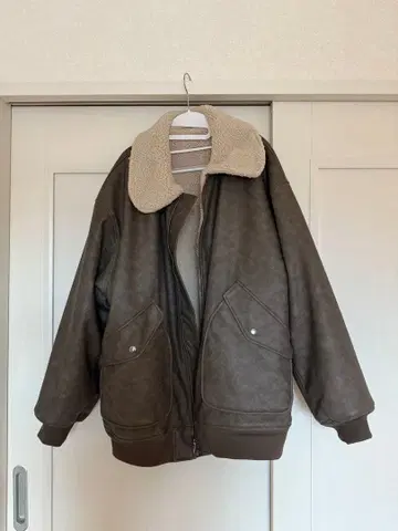 보아 카라 부착 브라운 자켓/M 사이즈