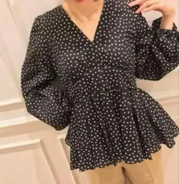 IENA 도트 볼륨 블라우스