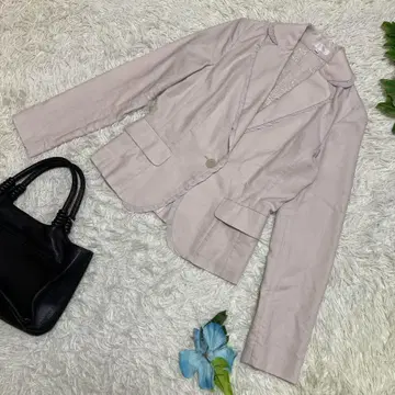 새상품급 투 비 시크 테일러드 자켓 그레이 백 오픈 레이스 38 M