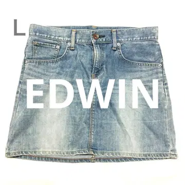 EDWIN 503 L 데님 블루 미니 스커트