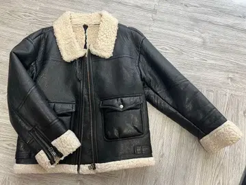 블랙 가죽 자켓 퍼 안감