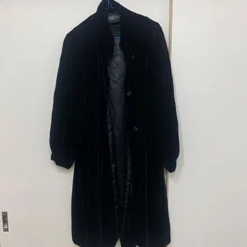 ORSAY 블랙 벨벳 롱 코트