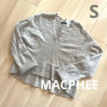 MACPHEE 맥피 V넥 니트 캐시미어 혼방 그레이 S 사이즈
