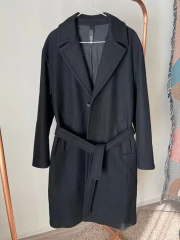 hevo 블랙 체스터 코트 벨트 포함