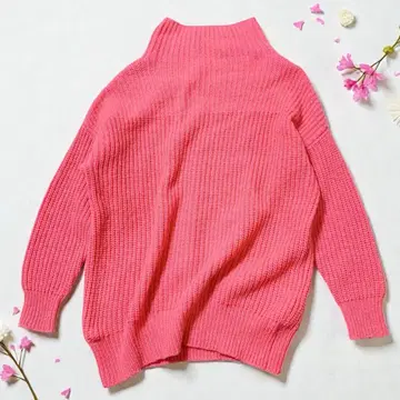 새상품급 맥피 모헤어 보틀넥 니트 이가와 하루카 착용 VERY 핑크