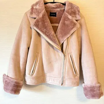 가격 인하 중 핑크 무스탕 코트