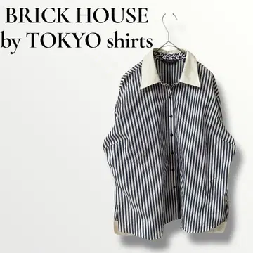 브릭하우스 미키마우스 비즈니스 셔츠 스트라이프 네이비 화이트