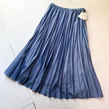 새상품 UNTITLED 언타이틀 플리츠 롱 스커트 4 블루