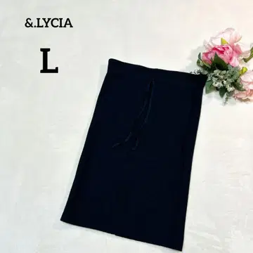 새상품 류키아 타이트 스커트 L 네이비 울 혼방 심플 013