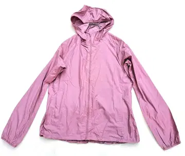 새상품급 유니클로 나일론 자켓 경량 후드 부착 핑크 L 여성용