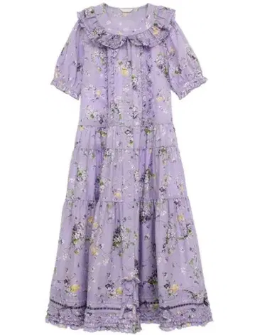 핑크하우스 리틀 바이올렛 프린트 원피스 라벤더 퍼플
