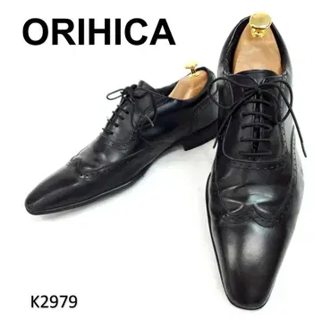 오리히카 윙 팁 롱 노즈 내윙 가죽 26cm 블랙