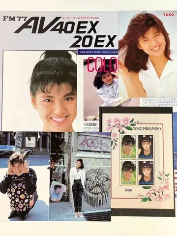 미나미노 요코 후지쯔 PC 카탈로그 외국 우표 엽서 전단지 [4점 세트]