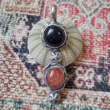 옵시디언 x 선스톤 실버925 별 펜던트