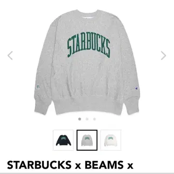새상품[STARBUCKS x BEAMS Champion] 맨투맨/S
