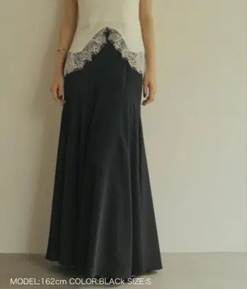 anuans 라이트 더블 새틴 볼륨 내로우 스커트