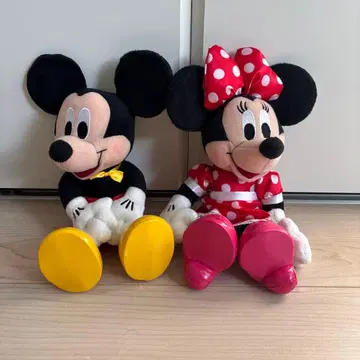 전보 미키마우스 미니 마우스 봉제 인형 세트