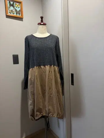 긴팔 벌룬 원피스 니트