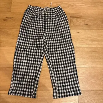 nest Robe 블랙 화이트 체크 와이드 팬츠 F