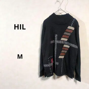 HIL 기하학 패턴 터틀넥 니트 여성용 M 사이즈 N190