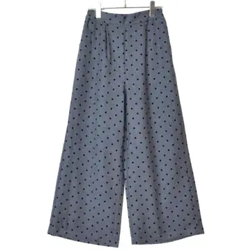 M 도트 플로키 트위드풍 팬츠 와이드 팬츠 여성용/차콜