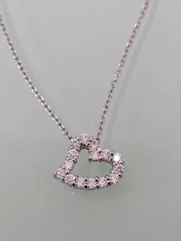 하트형 SV925 목걸이 크리스탈 장식