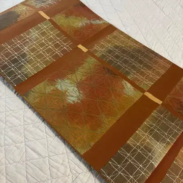 기모노 오비 브라운 계열 쇼와 레트로