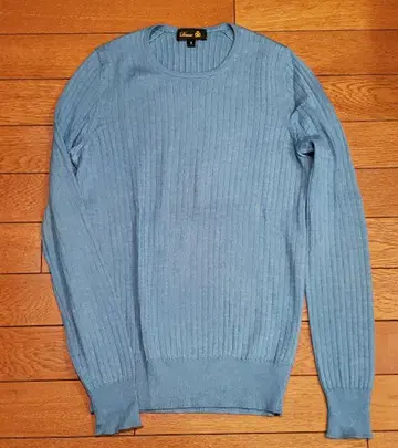 Drawer1 터콰이즈 블루 캐시미어 실크 리브 니트