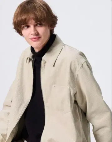 미사용 새상품 GU 지유 코듀로이 집업 셔츠 L