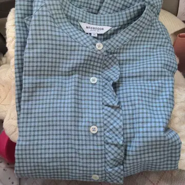 MCREGOR 블루 계열 체크 긴팔 셔츠