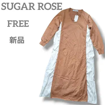 새상품 SUGAR ROSE 여성용 니트 롱 원피스 긴팔 FREE
