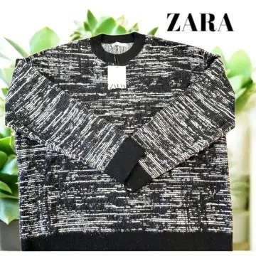 자라 ZARA 레터링 대비 자카드 니트웨어 M