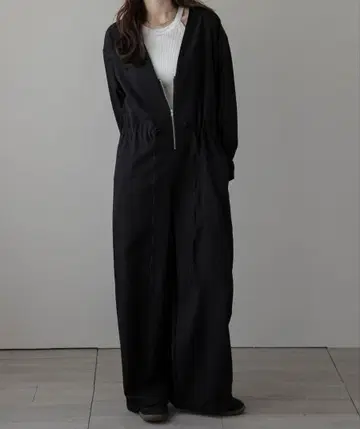 AMELY 에메리 V넥 점프수트 L 블랙 올인원 살로펫