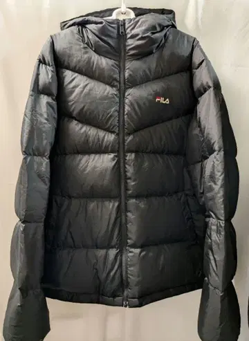 FILA 후드 부착 다운 자켓 블랙 XO