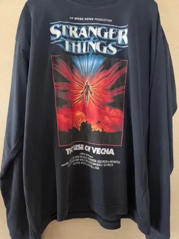 스트레인저 싱스/긴팔 티셔츠 / 베크나/L 사이즈 /네이비