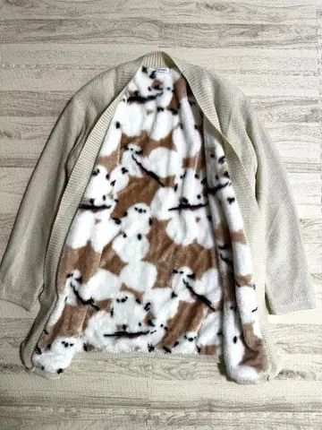 그라니프 시마연가 안감 기모 아이보리 가디건