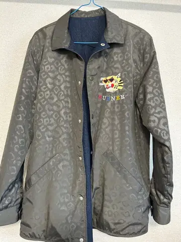 레오파드 무늬 나일론 자켓