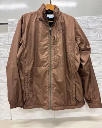 컬럼비아 나일론 자켓 브라운 후드 부착 L