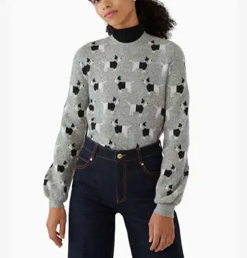 케이트 스페이드 뉴욕 클로드 스웨터 강아지 패턴 올 패턴